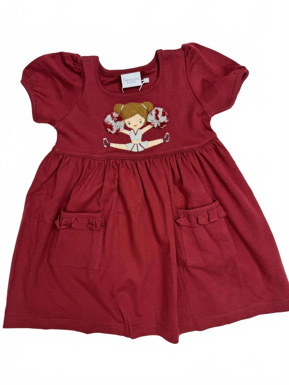 NEW SQUIGGLES girl's state cheer dress in maroon
